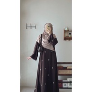 Po Abaya Coquette Dark Choco Bestseller/Ribbon Abaya/Ribbon Abaya