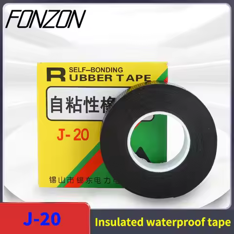 1PCS J20 0.8*25mm 5M Self-bonding Rubber Tape PVC Waterproof Tape Rubber Insulated Adhesive Tape Bla