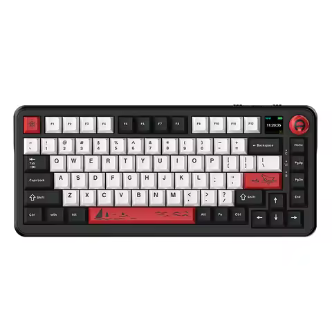 AJAZZ AK820 MAX PLUS Gaming Mechanical Wireless Keyboard with 8000mAh Battery Volume Knob Full Hot-S