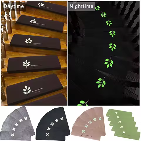 Non-Slip Stair Treads Rug Luminous Stair Mats Indoor Self-adhesive Stairs Treads Carpet Livingroom S