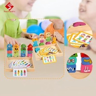 Sharprepublic Shape Sorter Educational Game for Children, Wooden Stacking Blocks, Assorted Puzzle wi