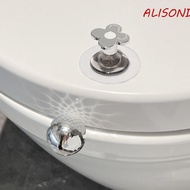 ALISOND1 Toilet Seat Lifter, Plastic Silver Close Stool Seat Handle, Bathroom Accessories Plating 3D No Need Punching Toilet Seat Lifting Device Closet Wall Refrigerator
