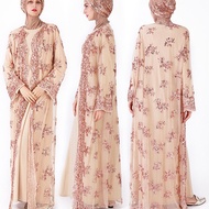 Baju Kurung Muslimah Dress Luxury Sequins Embroidery Lace With Beaded Waist Rope