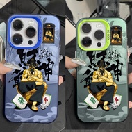 肌肉财神爷iPhone16Pro手机壳15/14/13镭射1211XsMax/plus10.6