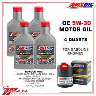 AMSOIL OE 100% Synthetic Motor Oil Gasoline Engine 5w-30 4 Quarts Bundle for Honda, Hyundai, Kia