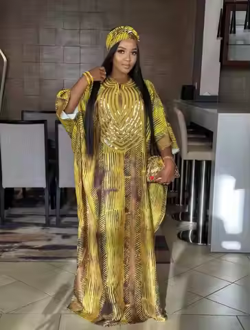 2025 new arrivals loose women/ladydress long print sleeve ankara african loose style