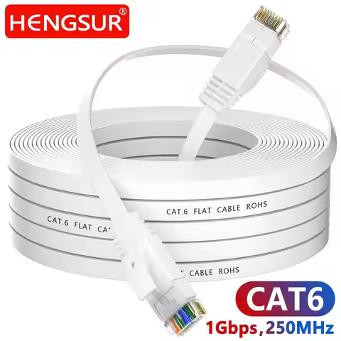 HENGSUR CAT6 Ethernet Cable 5M 10M 20M 30M Flat Internet Network Cable RJ45 Patch Cord LAN for Route