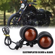 12V Retro Metal Blinkers Single Wire Clignotant Motorbike Turn Signal Lights for Cruiser Bobber Spor