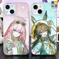 Arknights Merch – IMD Glacier Pattern PC Full Coverage Printed Phone Case Featuring Amiya & Lemuen, 