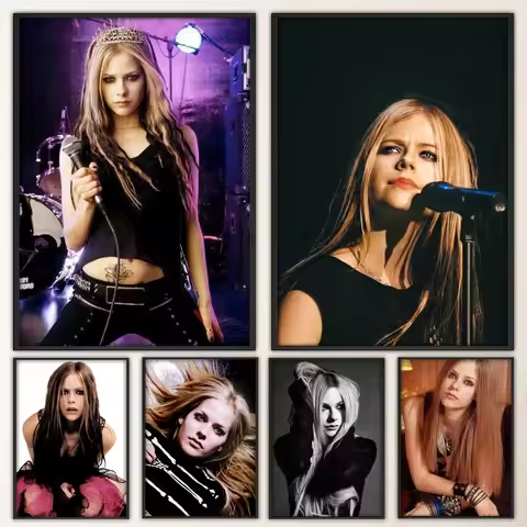 Singer Avril Ramona Lavigne Poster Fancy Poster Wall Sticker for Living Room Bar Vintage Decorative 