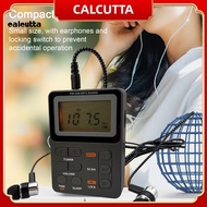 [calcutta] Compact Portable Radio Ideal Gift for Family and Friends Portable Mini Lcd Fm Radio Receiver with Headphones Compact Design Am/fm Dual Band Hifi Stereo Sound Radio Best