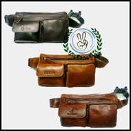 Genuine Cow Leather Waist Bag Sling Bag - Kickers BHE474