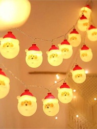 1入組led聖誕老人串燈,適用於聖誕節房間裝飾,電池供電,適用於聖誕樹裝飾