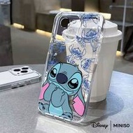 MINISO X Stitch Multi-Pattern Colored Imitation Liquid Printed Phone Case Transparent Space For 17/1