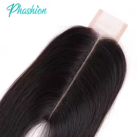 Phashion Kim K 2x6 Swiss Transparent Lace Closure Straight Body Wave Deep Parting Brazilian Remy Hum