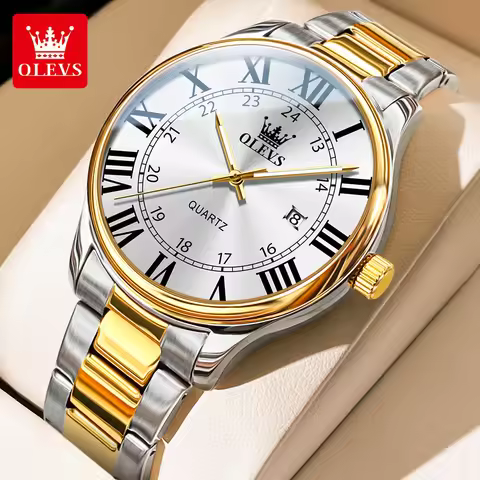OLEVS 2911 Trend Men Watches Roman Dial Stainless Steel Watch for Men