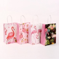 Children's Birthday Party Paper Bag Spot Wholesale 120 Kraft Paper Party Flamingo Series Gift Bag Spot Wholesale Cartoon Portable Paper Bag