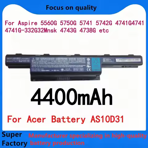 AS10D31 4400mAh Li-ion Battery Compatible with Acer Laptops