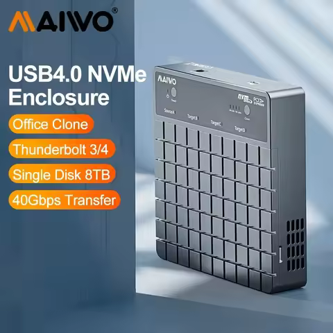 MAIWO USB4.0 4 Bay M.2 NVMe SSD Enclosure 40Gbps External NVMe Cloner SSD Case Compatible Thunderbol