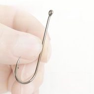 Long Handle Fishing Hooks with Hole And Barb Aberdeen Style Bottom Fishing Hooks for Sea Travel Camp