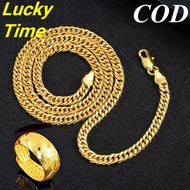 24 Hours Shipping Saudi Gold 18k Pawnable Legit Pure Gold Necklace Men's Gold Domineering Real Gold Jewelry Gold Pawnable Sale Non Tarnish Necklace Hypoallergenic Accessories Women Jewelry Set Buy 1 Take 1 Free Adjustable Ring