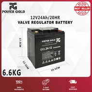 Solar Gel Battery (Power Gold) - (12Volts-24Ampere) Maaari - Solar Battery Rechargeable Gel Battery