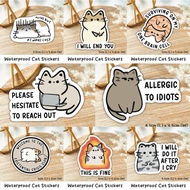 Waterproof Morbid Cat Stickers | Cat Memes | Dark Humour | Cat Stickers | Cat Illustrations