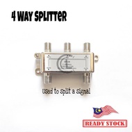 4 Way Splitter / HD Digital Coaxial Cable Splitter / Satellite Splitter / Splitter for Astro / Mytv