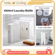 MIKI 1000ml Detergent Bottle with Label / Laundry Empty Bottle / Clothes Washing Soap Storage