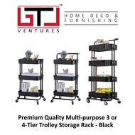 TGL 4 Tier 3 Tier Trolley Storage Racks Office Shelves Book Shelving Toys Storage Multipurpose Trolley Rack Rak Troli