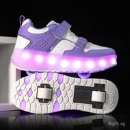 Kids LED Light Up Shoes Sneakers With Wheels Boy Girl Roller Skate Shoes Size 28-40 D5Z6