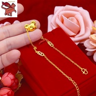 Original pure 916 gold Pawnable Mickey Mouse anklet women