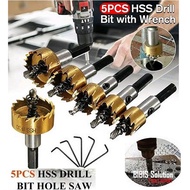 MATA Hole Saw Iron Drill Bit Holesaw Set 5Pcs Hss Titanium Coated Iron Wood Hole Saw 16-30 mm