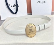 🎀順豐包郵 全新 💙CELINE 皮帶 小牛皮｜Color 白色｜Size 75,80,85,90,95,100,105💙收據配件全齊適合送禮 嚴格檢測貨品絕對完美 限順豐發貨交面勿擾 自用 禮物 送