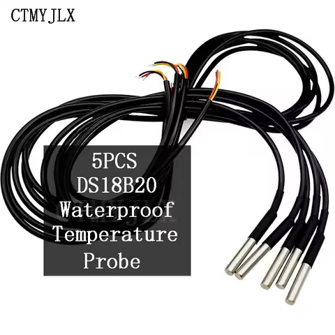5pcs DS1820 Temperature Sensor Waterproof DS18b20 Temperature Probe 1M 2M 3M 5M Temperature Sensor 1