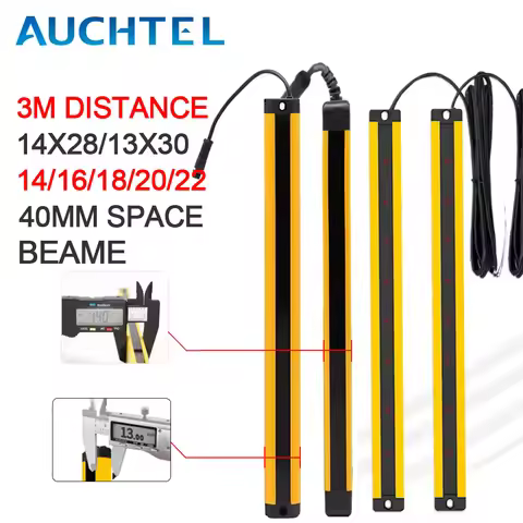 AUCHTEL 14X28 Safety Light Curtains RC/H4014-4022 0.2-3m Detecting Distance Super Thin Grating Devic