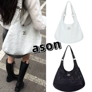 Korean Niche Brand ason Dumpling Bag Sweet Spicy Style Embroidered Crack Large-Capacity Shoulder Bag