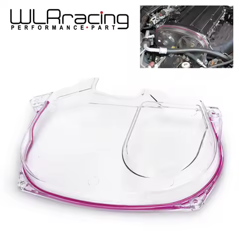 Clear Cam Gear Pulley Timing Belt Cover For 05-07 Mitsubishi Lancer Evolution 9 EVO IX 4G63t CT9A CT