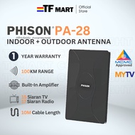 Phison 180 Miles PA-28 MYTV Antena Indoor & Outdoor HDTV Digital Indoor Antenna Decoder Antenna Indo