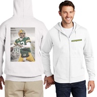 Aaron Rodgers Hoodie Jacket Poster Zipper Hoodie Cotton Fleece Material New Zipper Hoodie White