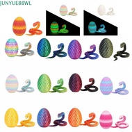 JUNYUE88WL 3D Printed Snake Toys, Candy Color Creative 3D Printed Snake Egg, Realistic Snake Egg Fle