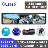 11.26  2.5K+1080p+1080P 3 Channel Car DVR Lens Wifi GPS Dash Cam Interior Camera Dashcam Stream Rear