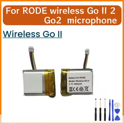 New Replacement 600mAh Battery For RODE Wireless Go II 2 go 2 wireless microphone +free tools