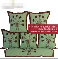 set sarung bantal sofa kain blacu bordir batik sidomukti sarung bantal kursi tamu