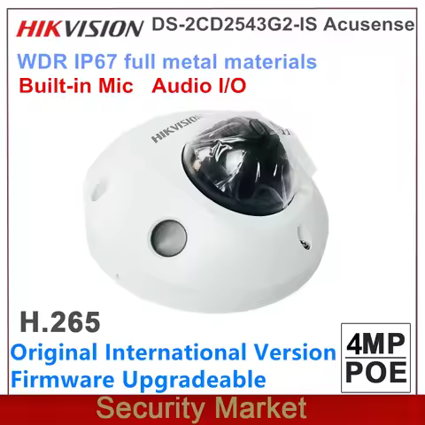 Original Hikvision DS-2CD2543G2-IS 4Mp Audio I/O 4MP H265 POE IR Surveillance CCTV IP WDR IR Mini Do