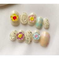 Press ON NAILS CUTE FLOWERS POP GIRL FAKE NAILS CUTE FALSE NAILS
