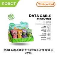 ROBOT RT-CD100S 2.4A V8 DATA CABLE 1 BOX CONTAINS 20 PCS (SEEDS)