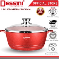 DESSINI ITALY Granite Die Cast Aluminium Non Stick Casserole Pot Bowl Deep Fry Pan Cookware Tool (40