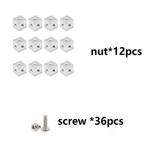 12pcs 10x10x10mm hexagonal nut M3 screw cube nut three sided fixed block connector DIY 3D printer ac