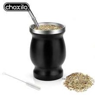 1pc Traditional Mate Cup, Natural Gourd/Tea Cup, Coffee Cup, Stainless Steel Double-Wall Mate Cup An